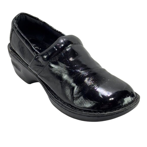 BOC Born Concept Black Faux Patent Leather Clogs Size 10 - Picture 1 of 12